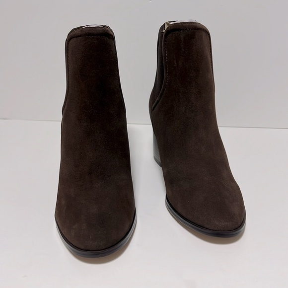 SPLENDID Women’s Marika Stacked Block Heel Chocolate Leather Suede Boots Size 9 - Picture 2 of 6